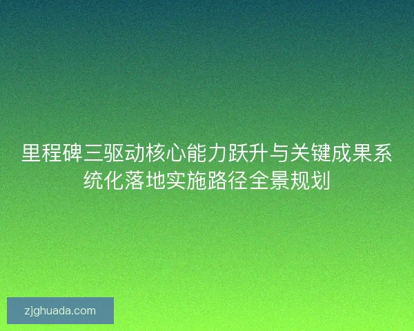 里程碑三驱动核心能力跃升与关键成果系统化落地实施路径全景规划 里程碑三驱动核心能力跃升与关键成果系统化落地实施路径全景规划