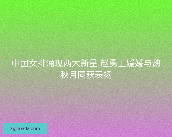 中国女排涌现两大新星 赵勇王媛媛与魏秋月同获表扬